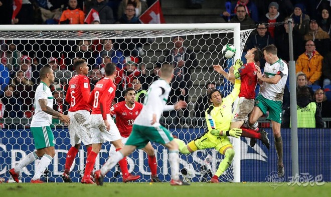 瑞士0-0北爱尔兰，总比分1-0晋级世界杯