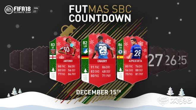 【FIFA18】FIFA18实时新闻：第一波圣诞SBC出炉