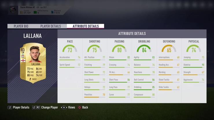 FIFA18英超性价比最高阵容——拉拉纳